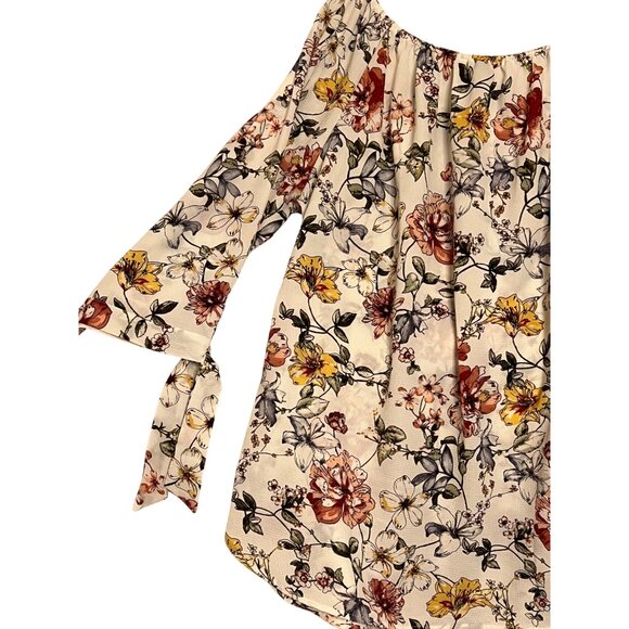 Misia Curvy Floral Peasant Blouse 2X  Peasant Ruffle Sleeves Women's Plus Size - Picture 9 of 15